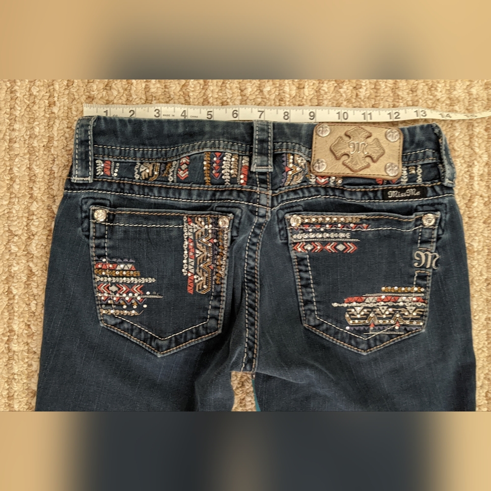 Miss Me Blue Skinny Jeans with Embellished Design